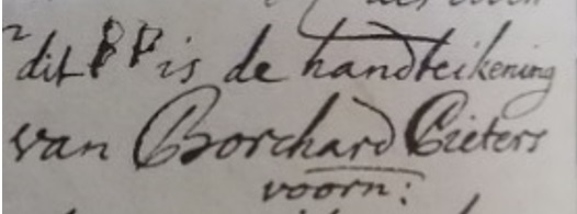 handtekening Burgert Pieterse 1694